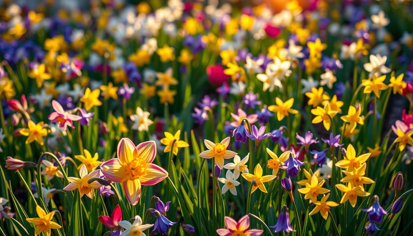 Frühlingsblumenzwiebeln im Garten