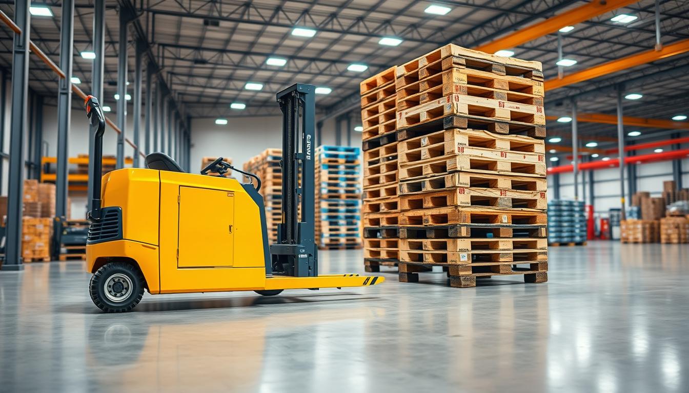 Hubwagen für schwere Lasten transportieren mit Europaletten Hubwagen für schwere Lasten transportieren mit Europaletten