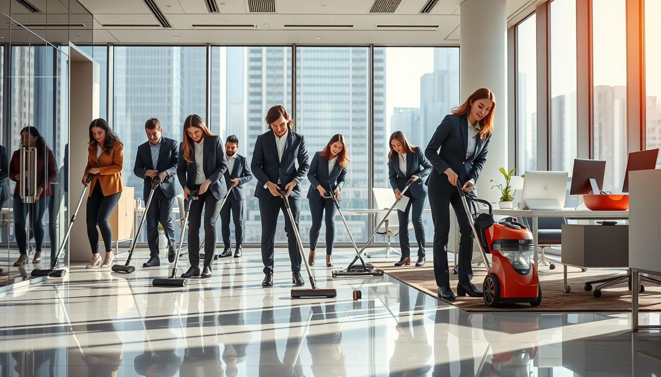 Professionelle Reinigung im Einsatz