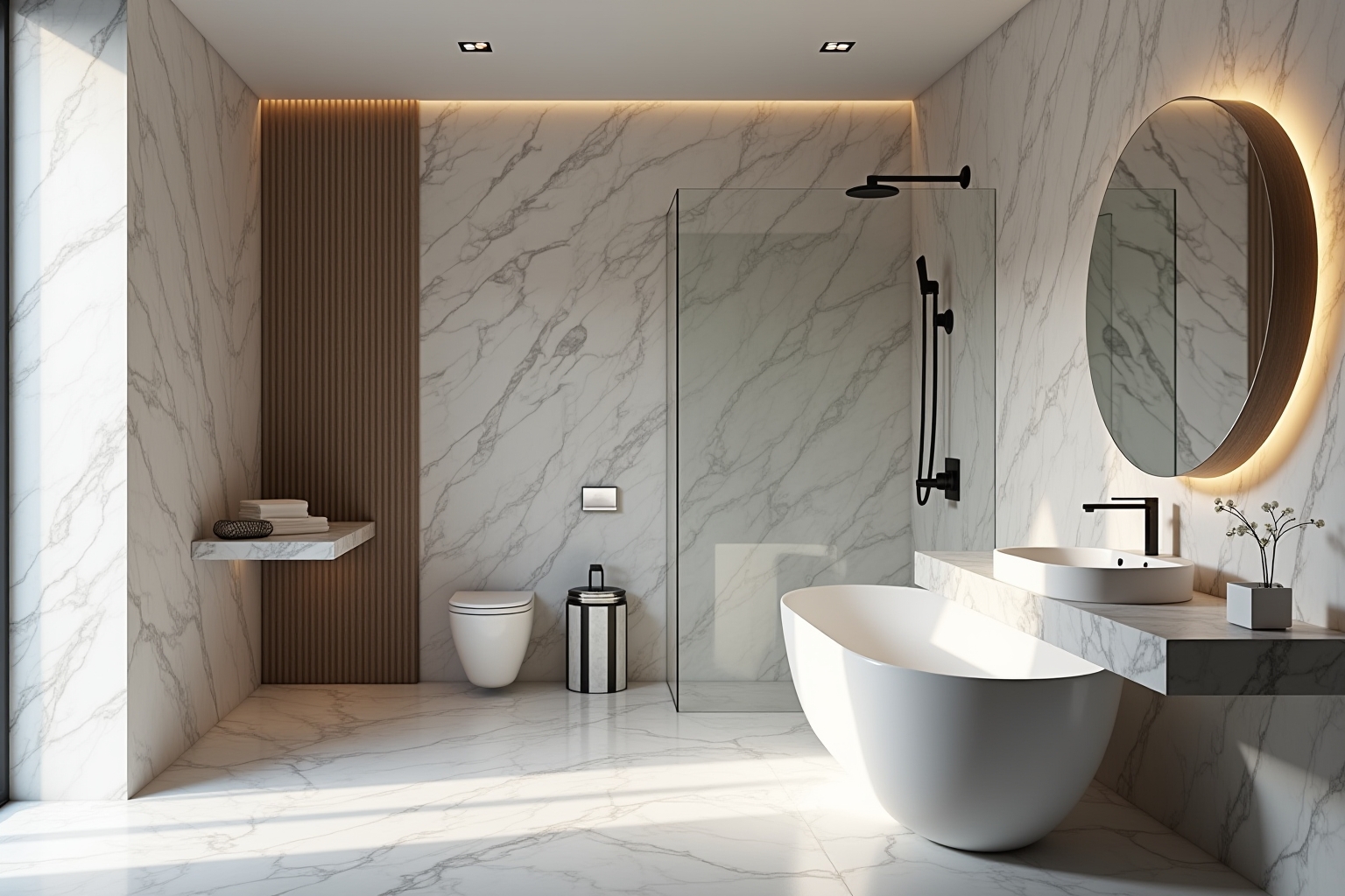 Modernes Badezimmer mit hochwertigen Fliesen